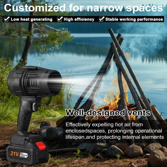 Cordless Lithium Turbo Blower Handheld Brushless Electric Blower 48V High-Power Industrial Fan for Car Drying Dust Removal And Outdoor Cleaning