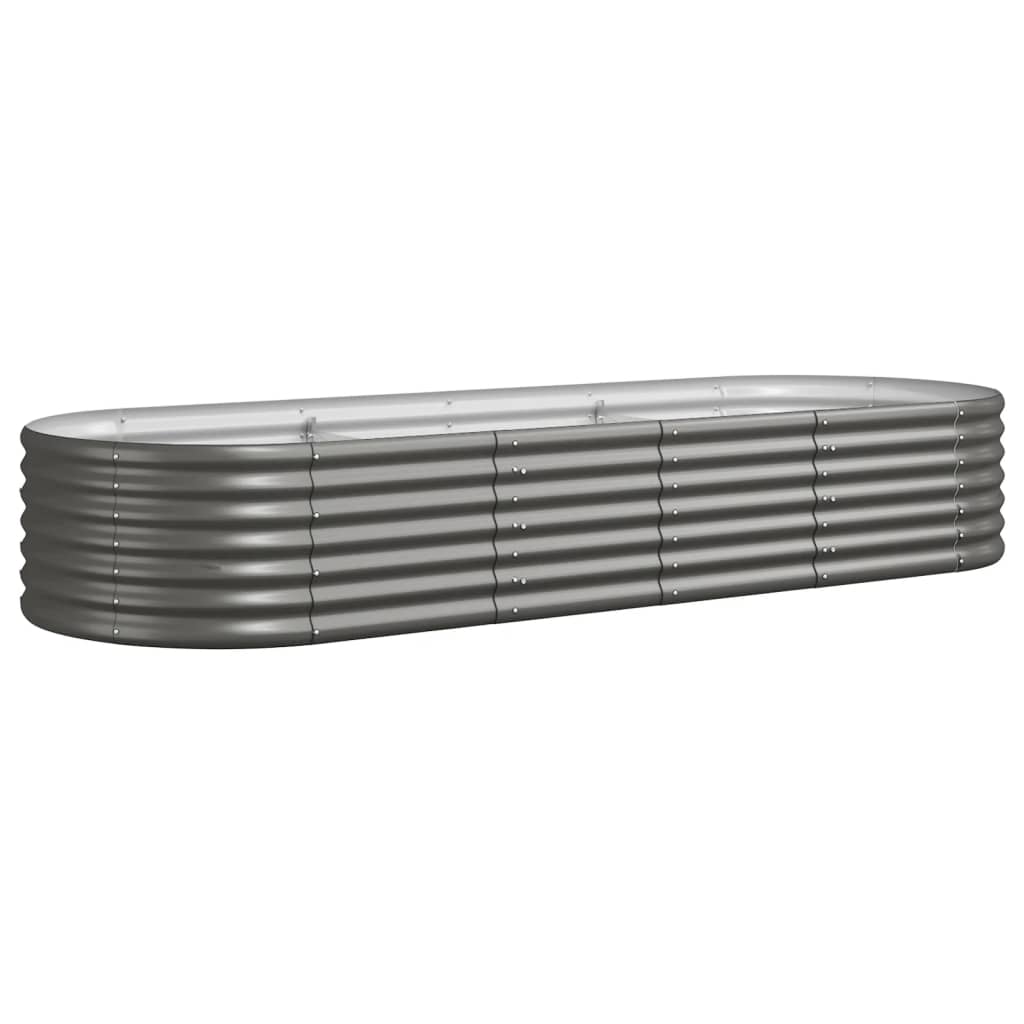 Raised Garden Bed Galvanized Steel 224 x 80 x 36 cm Gray
