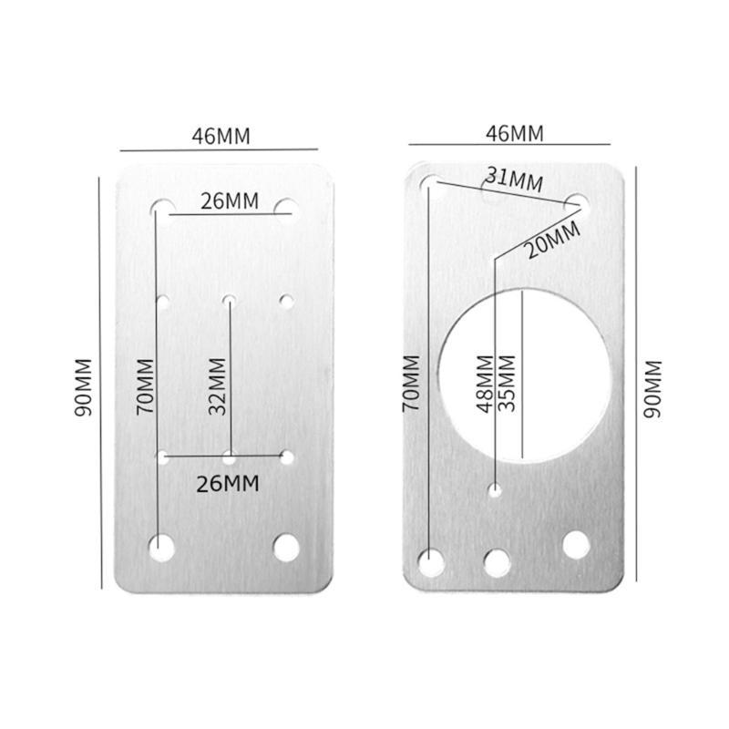  Silver Tone Stainless Steel Straight Support Shelf Bracket Flat Corner Brace Brackets Mending Plates Repair Joining
