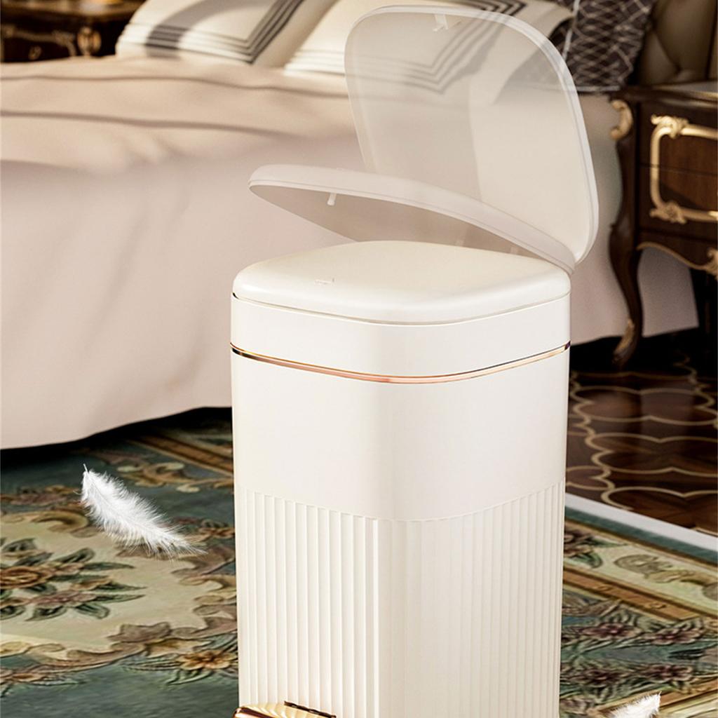 Foot Pedal Metal Softly Close Pedal Bathroom Trash Can for Kitchen Hotel Home Office 8/10/15L Trash Can with Lid