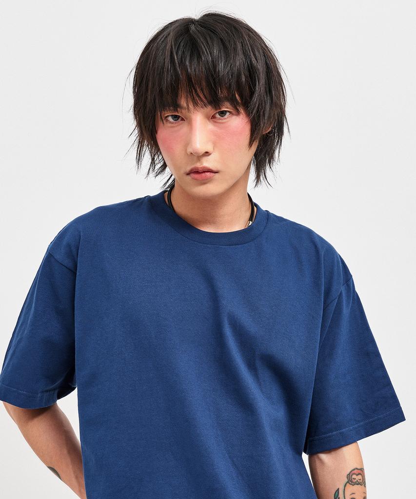 C WEAR BY THE GENIUS Oversized Crop T-Shirt Navy