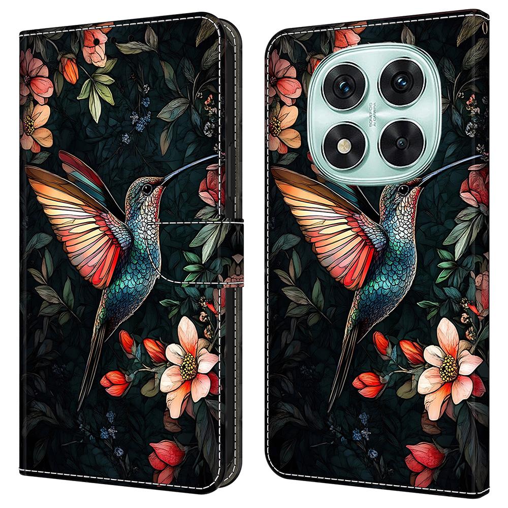 Для Xiaomi Redmi Note 14 Pro 5G/Poco X7 5G Кожаный чехол с печатью узора Кошелек Подставка Флип-чехол для телефона