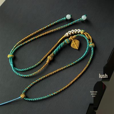 Золотой замок, вплетенный в реки и горы Тысячи ли, Будда, нефритовое ожерелье с плетеным подвесом-узлом Пан Чан для женщин.