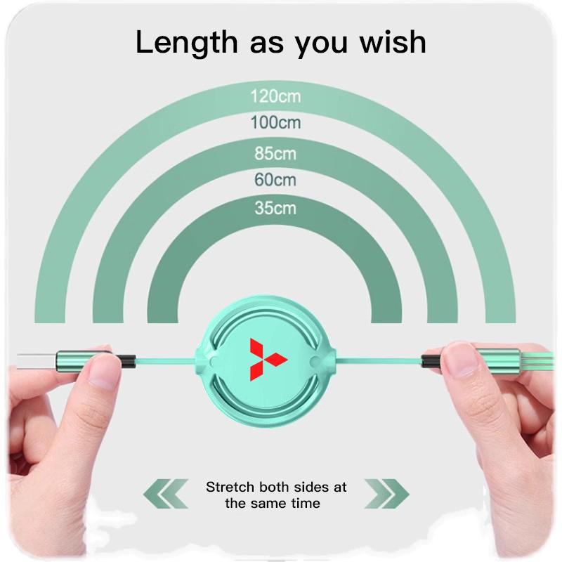 Retractable Data Cable 3 In 1 Fast Charging Accessories For Mitsubishi Lancer Mirage ASX Ralliart Jinxuan Lancer Galant Attrage