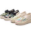 7cm High Heel Embroidered Shoes Characteristic Ethnic Style Fashionable Embroidered Phoenix Peony Cloth Shoes