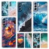 Чехол для телефона «Синее море, океанские волны» для Samsung Galaxy S25 S24 Plus S23 FE S22 S21 S20 Ultra 5G S10 S10E Мягкий прозрачный чехол