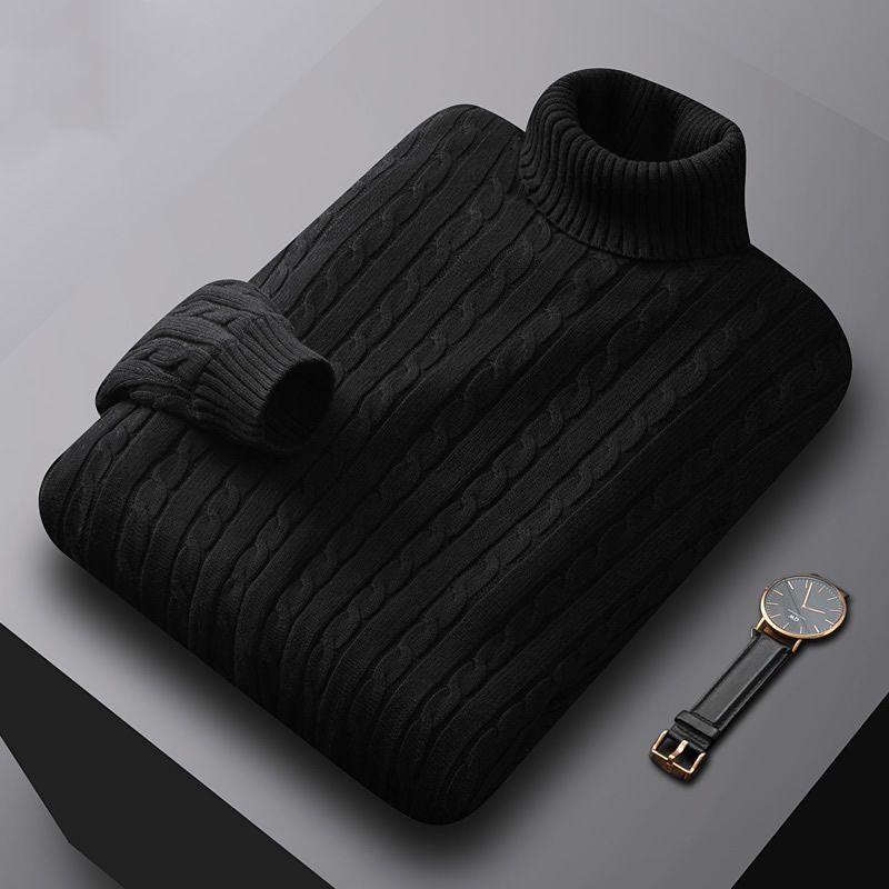 Men's 2023 Thick Velvet Turtleneck Sweater – Warm, High-End, 100% Cotton, Stylish and Comfortable