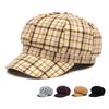Женская теплая восьмиугольная кепка осень-зима клетчатый берет кепка Paintess кепка весна-осень кепка Newsboy