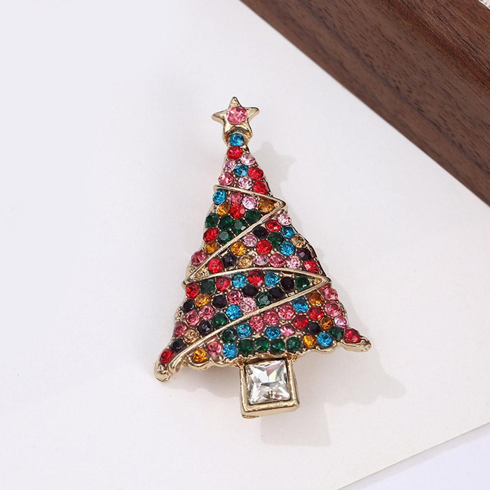 Рождественская елка Брошь Кристалл Стразы Булавка Для Женщин Булавка Ювелирные Изделия Рождественский Аксессуар Эмаль P P9T6