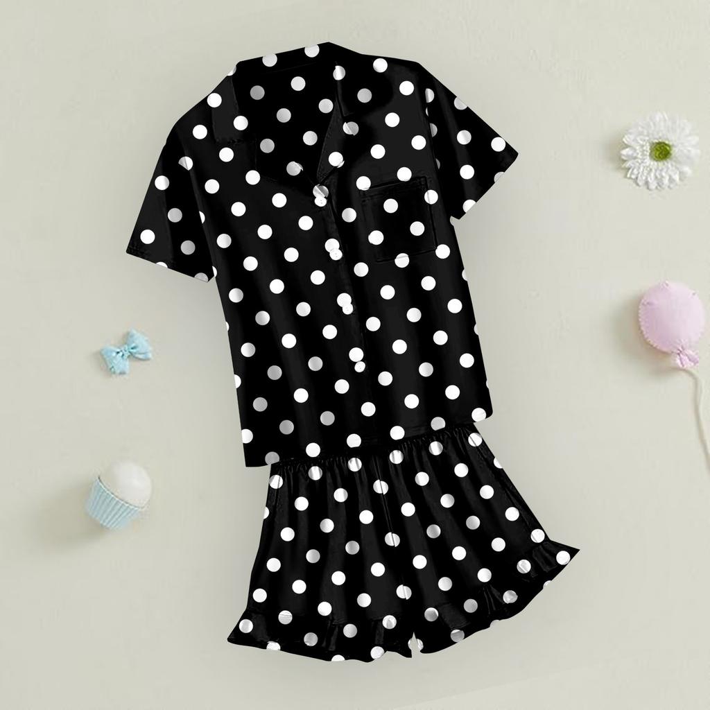 Детская домашняя одежда Пижамный комплект Топ с коротким рукавом Шорты Комплект из двух предметов Верхняя одежда Игровой кардиган Одежда