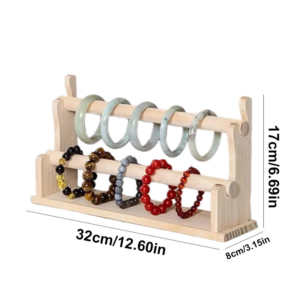 Деревянная подставка для браслетов Многослойный органайзер для браслетов и резинок Многофункциональный органайзер для ювелирных изделий для часов, браслетов и резинок