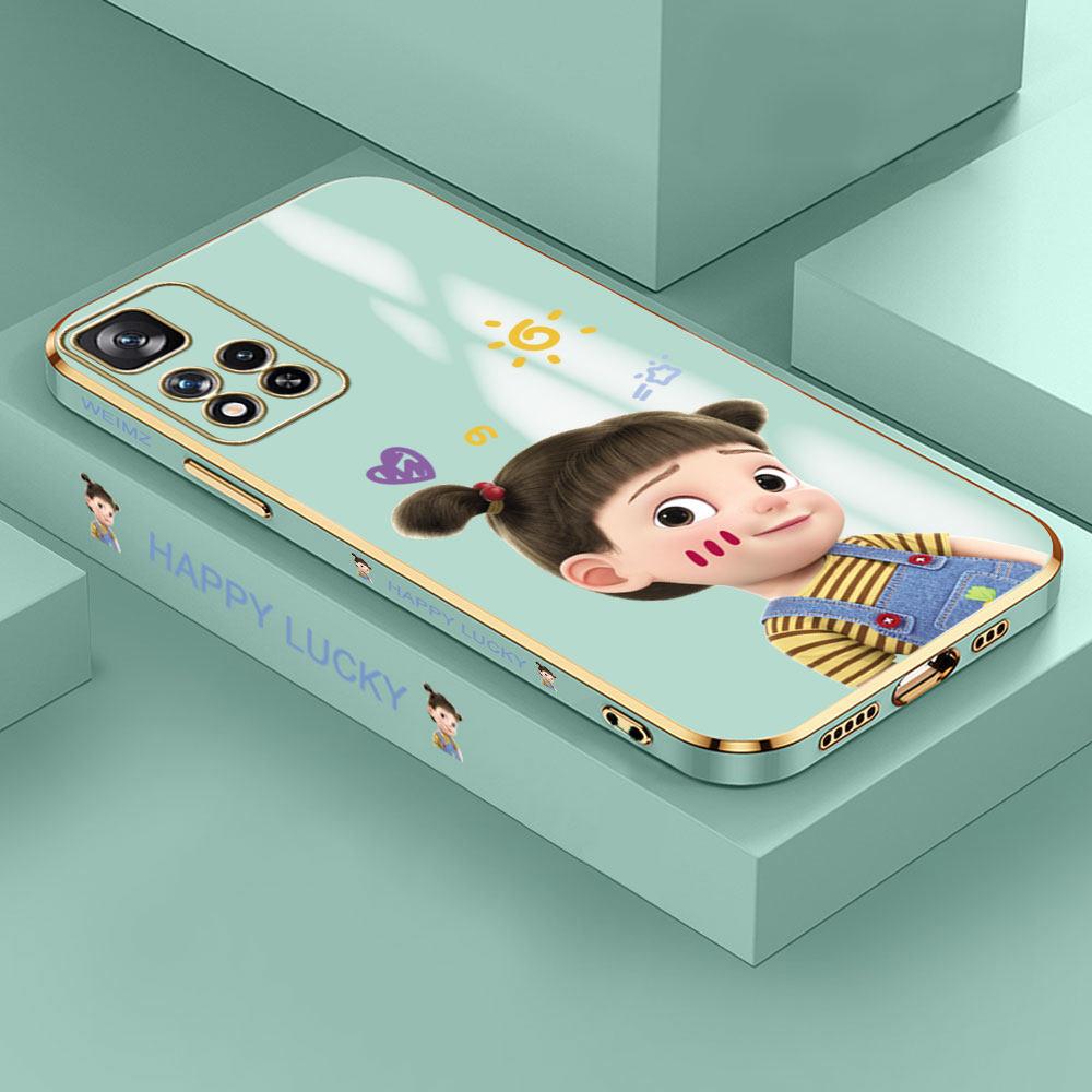 Для Redmi Note 13 Pro 12 Pro 12S 11 Pro 11S 10S OPPO A38 A77s A96 Realme C33 C65 OnePlus милый мультяшный узор для девушки полный защитный чехол для объектива