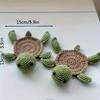 2pcs Handmade Crochet Turtle Coasters Set  Fun Animal Mug Rugs Creative Knitting Housewarming Gift for Daughter Mom Teacher Unique Home Decor