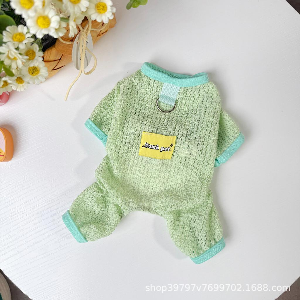 Dog Four-legged Clothing Spring and Summer Thin Breathable Hollow Pet Clothing Cat Clothes Than Bear Teddy Ragdoll Cat