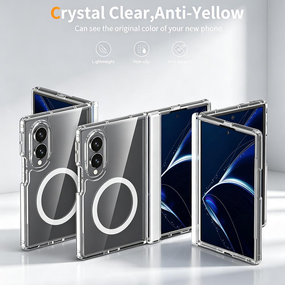 Кристально Чистый Многослойный Чехол для Телефона Samsung Z Fold 8 Fold8 Ultra Galaxy Z Fold 7 6 со Встроенной Магнитной Петлей Защитная Крышка