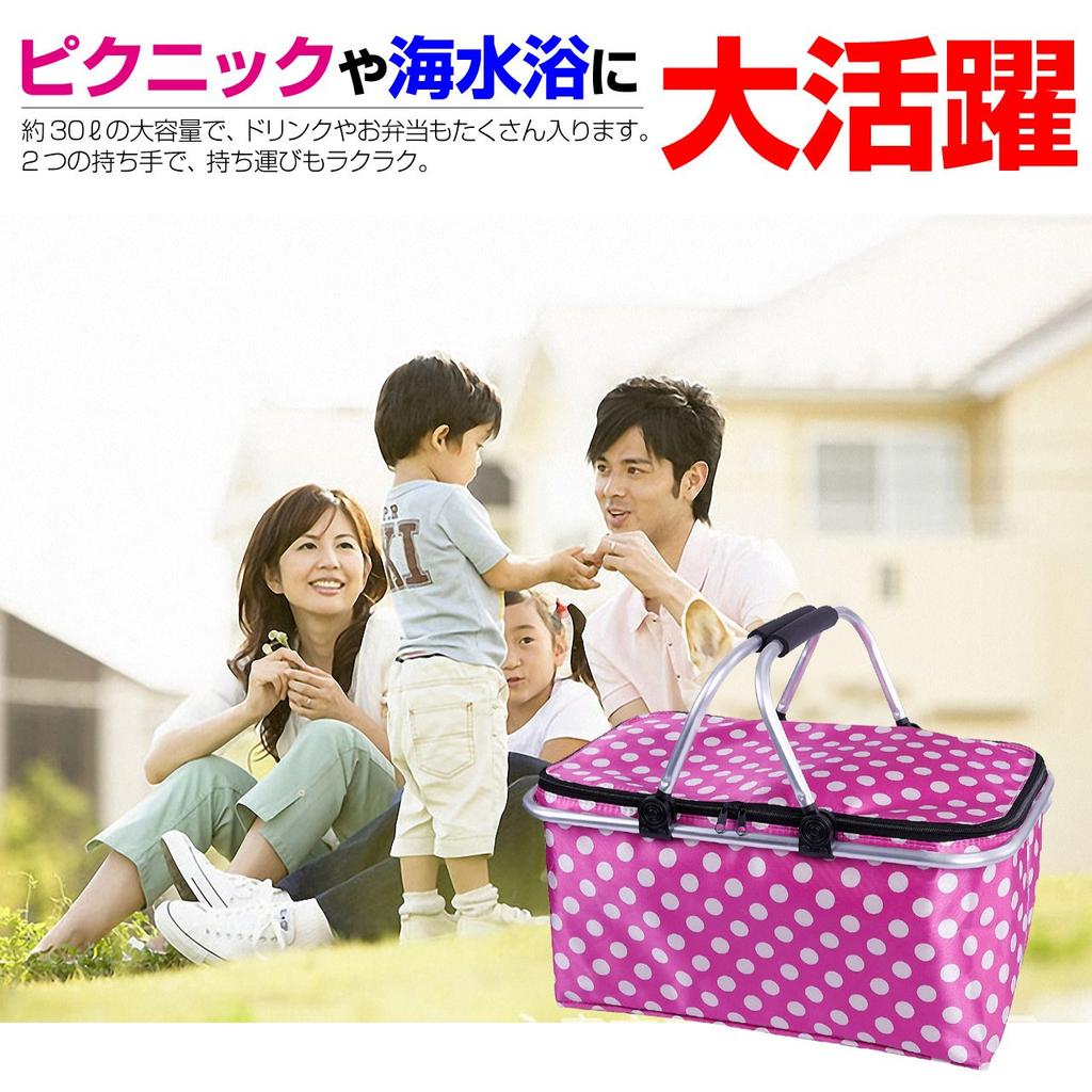 Felimoa Cooler Picnic Foldable Cooler Large Capacity 32L Bag, Basket, Insulated, Box, (Black)