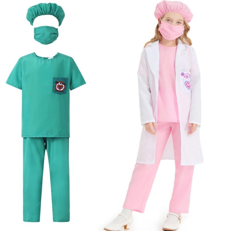 Doctor Role Play Dress Up Kit Doctor Pretend Play Costume with Stethoscope Doctor Coat Kit Halloween Doctor Costumes