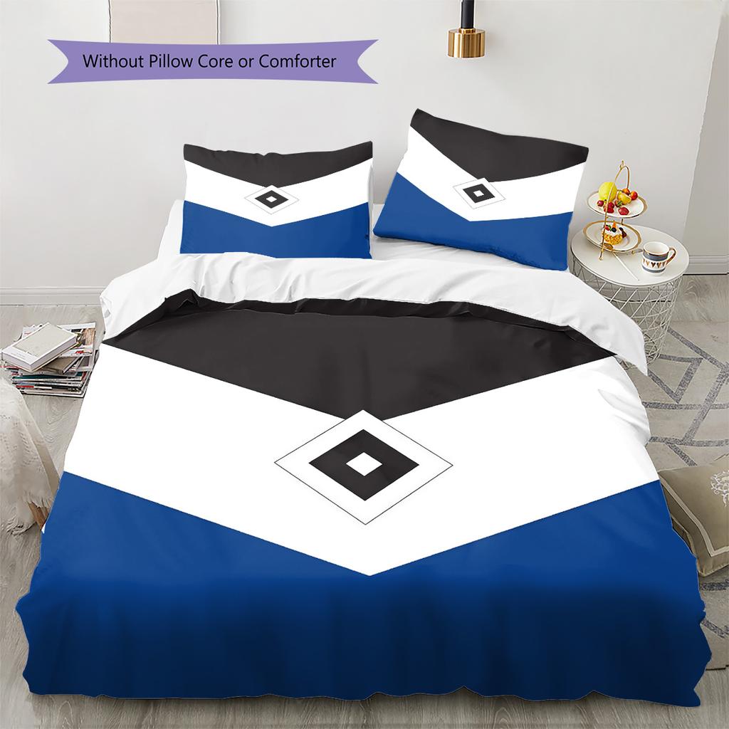 Hamburger SV Pattern Bedding Quilt Set Home Decoration Gift (1 * duvet cover + 2 * pillowcase without core)