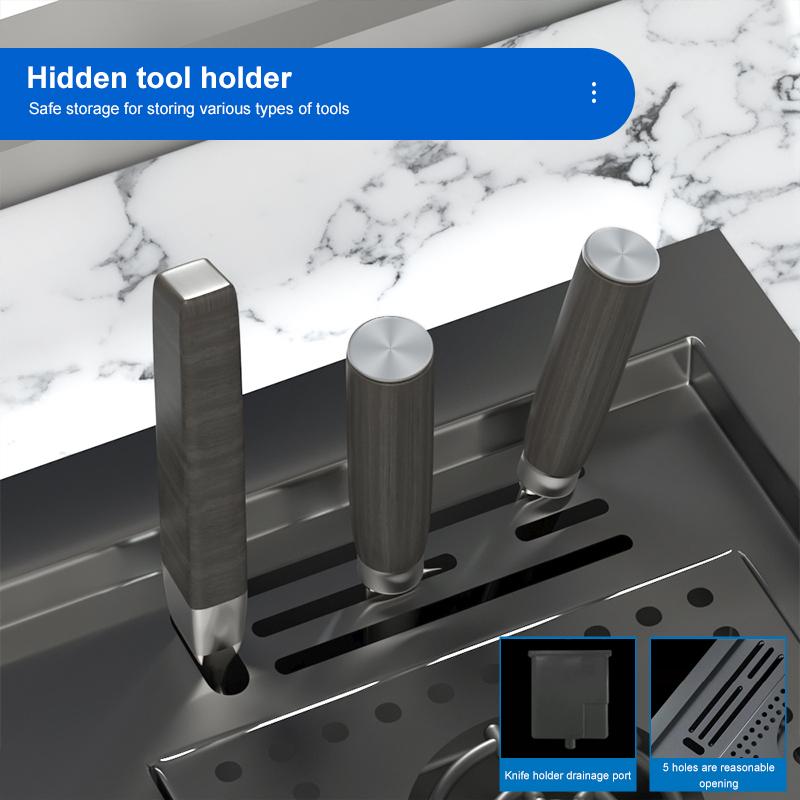 Кухонная мойка Nano Step из нержавеющей стали, стиральная машина для чашек, большая многофункциональная раковина с одним слотом и мусорным баком для кухни