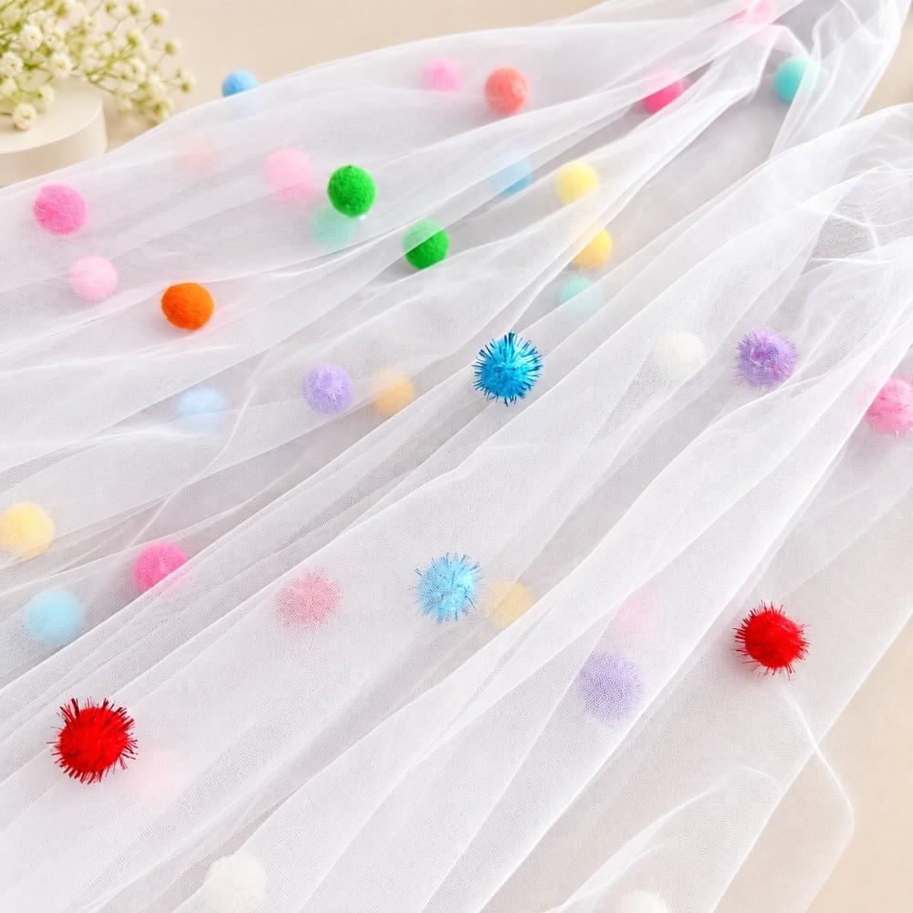 DIY 3D Pom-Poms Tablecloth Multi-purpose Gauze Tablecloth Tulle Table Runner Dining Room