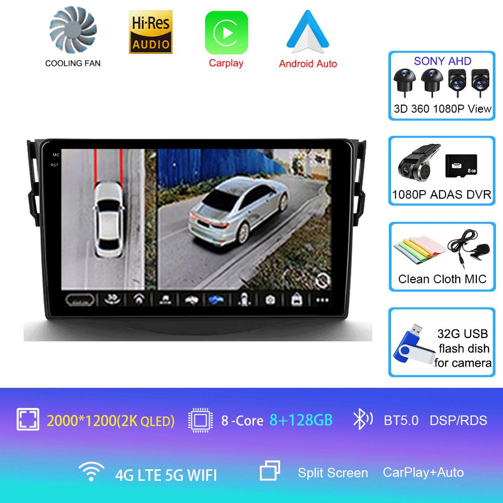 Для Toyota RAV4 Rav 4 2005-2013 Автомобильное радио Android 14 Carplay Мультимедийная навигация Видео DVD Авторадио Стерео 2din 4G + BT GPS