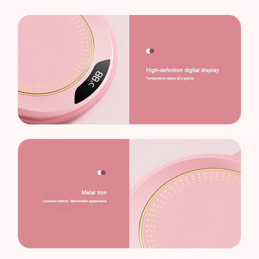 Thermostat Coaster Coffee Mug Warmer 3 Temperature Setting Heating Plate Auto Shut Off Portable Cup Warmer for Travel Office Use