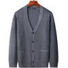 Men's Spring and Autumn Style Knitted Cardigan for Middle-Aged and Elderly, Long-Sleeved Loose Dad Coat for Old Men, Thin Sweater.