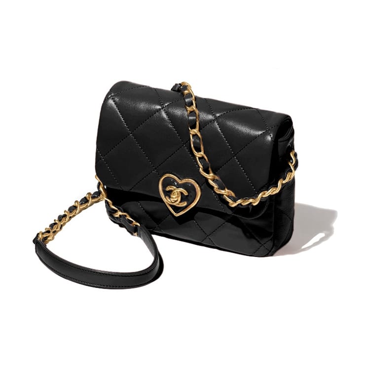 CHANEL Lambskin Shoulder Bag, Crossbody Bag Mini Women's Black AS3979-B10682-94305