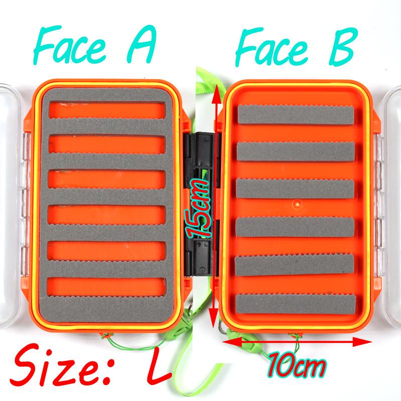 1PCS 2 Layer Fly Fishing Pocket Box Waterproof Case for Nymph Dry Wet Flies Trout Carp Salmon Fishing Fly Box S L