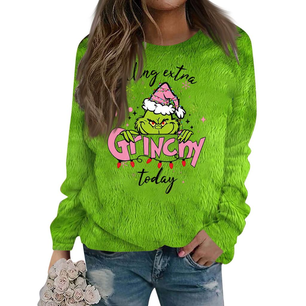 Женская толстовка, спортивная, рождественская, фланелевый пуловер, толстовка с длинным рукавом, повседневная толстовка