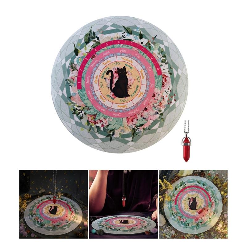 Маятниковая доска для гаданий, коврик для мыши с узором кошек, резиновая скатерть, украшение для стола, коврик для карт Таро для вечеринки, настольной игры