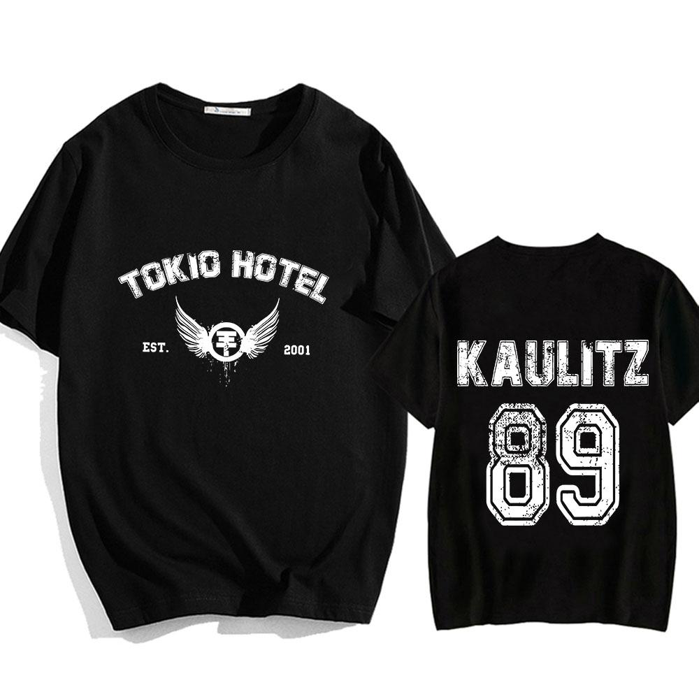 Горячая футболка Tokio Hotel Уличный Хип-хоп Рэпер Круглый вырез Готическая футболка Летняя Высококачественная Футболка Худи Ретро Мягкие футболки Аниме Топы