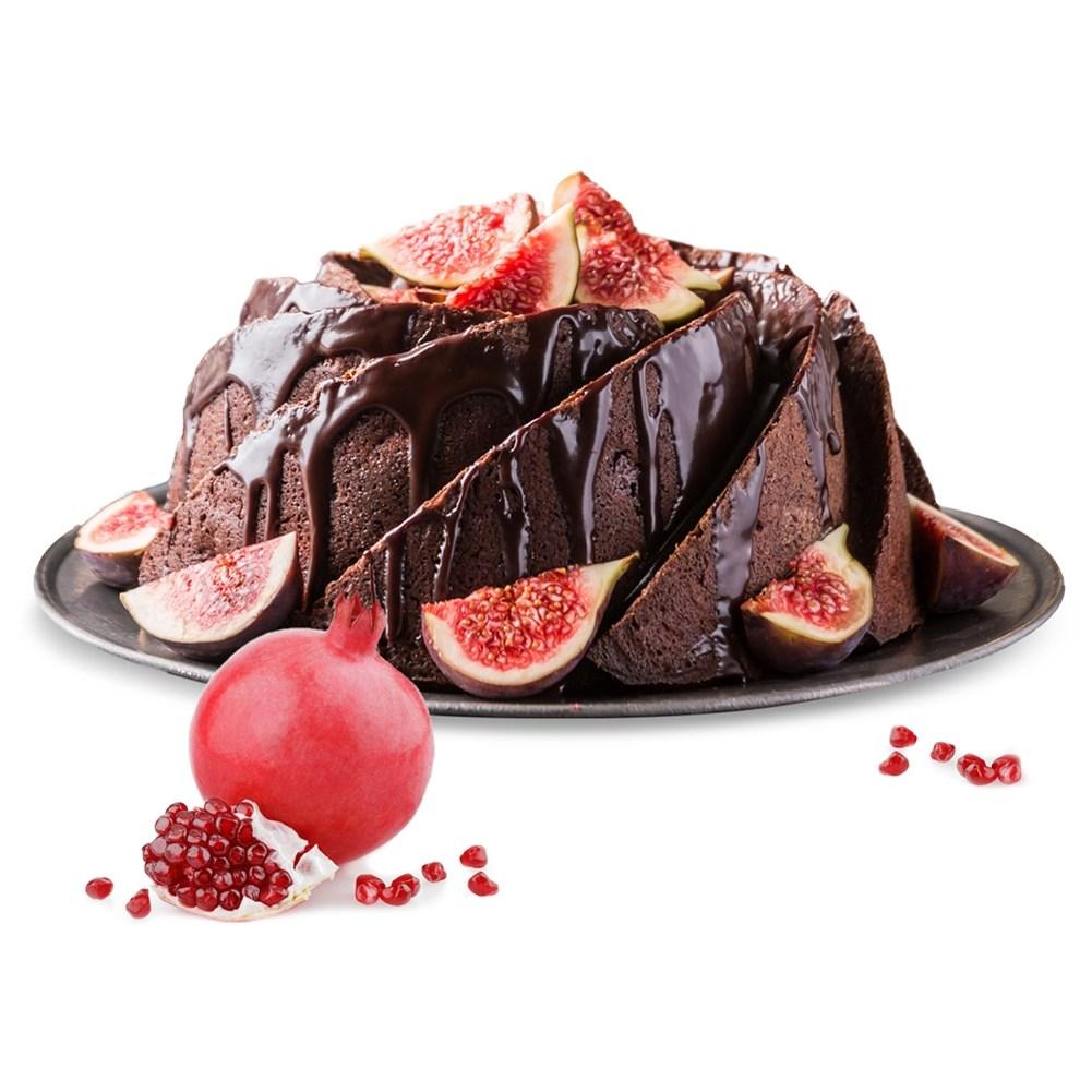 Cake baking tin with chimney, brown silicone, FLOWER, 23.5cm, SILLINIE ORION 151710