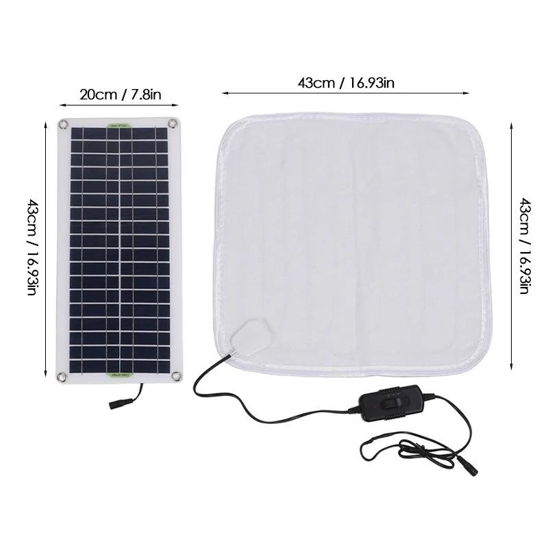 12V 50W Solar Panel Powered Electric Heating Blanket Winter Cat Dog Warmer Outdoor Indoor Battery Powered Pet Heater