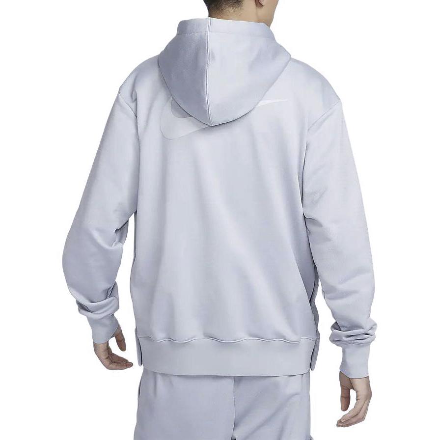 Nike Толстовка мужская однотонная с капюшоном на молнии из флиса с длинным рукавом, цвет Wolf-Grey FB7116-012