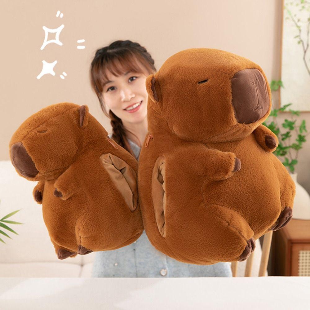 Soft Capybara Plush Hand Warmer Cartoon Capybara Sleeping Pillow Children Toys