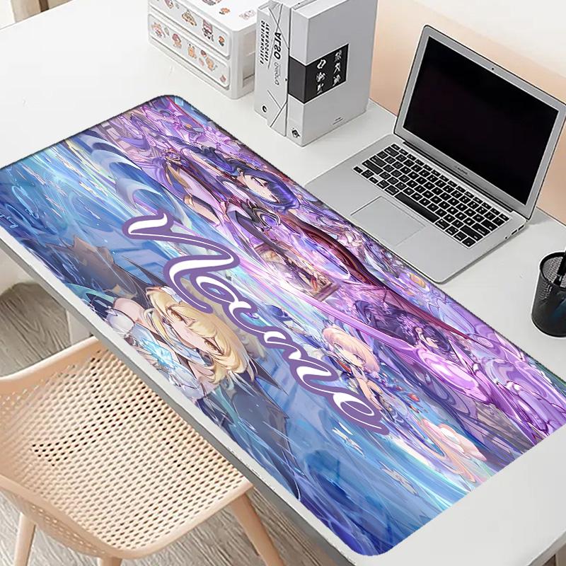 Custom Name Personalized Genshin Impact Pattern Mousepad, Laptop PC Desk Mat, Decorative Desk Mat for Home Keyboard Pad Gift