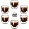 Double Wall Glass Cup Heat Insulation Transparent Handmade Tea Drink Cups MINI Whisky Glasses Espresso Coffee Mug