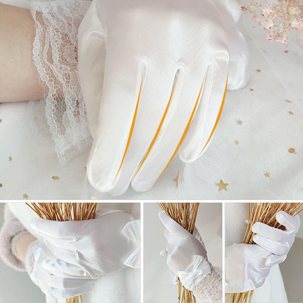 Short Lace Gloves Bow Knot Dance Gloves Creative Children's Wedding Gloves Holiday