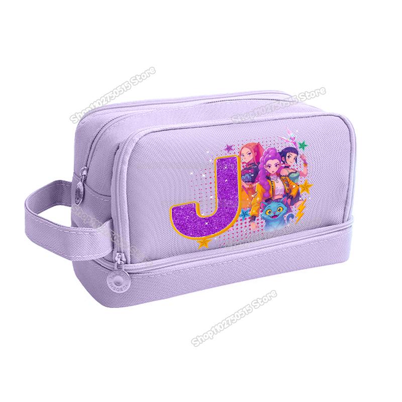 Kpop Demon Hunters Letter A-Z Pencil Bag Rumi Mira Zoey Girl Student Pencil Case High-capacity Stationery Pouch School Supplies