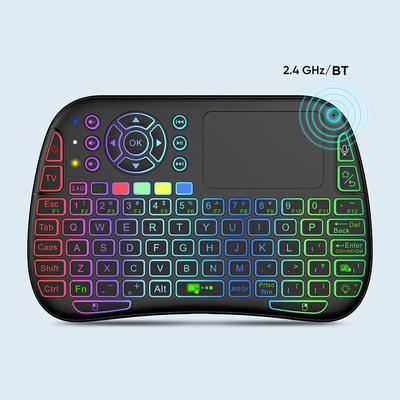 Jomaa Mini 2,4G + Bluetooth-клавиатура, беспроводная перезаряжаемая клавиатура с подсветкой и тачпадом, воздушная мышь, пульт дистанционного управления для Smart TV Box, ноутбука