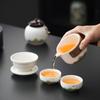 Creative Guochao Ceramic Retro Kung Fu Lingxue Pot Tea Set Travel Tea Set