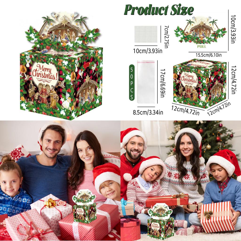 Jesus Christmas Party Decor Box With Paper Material For Festive Gift Giving