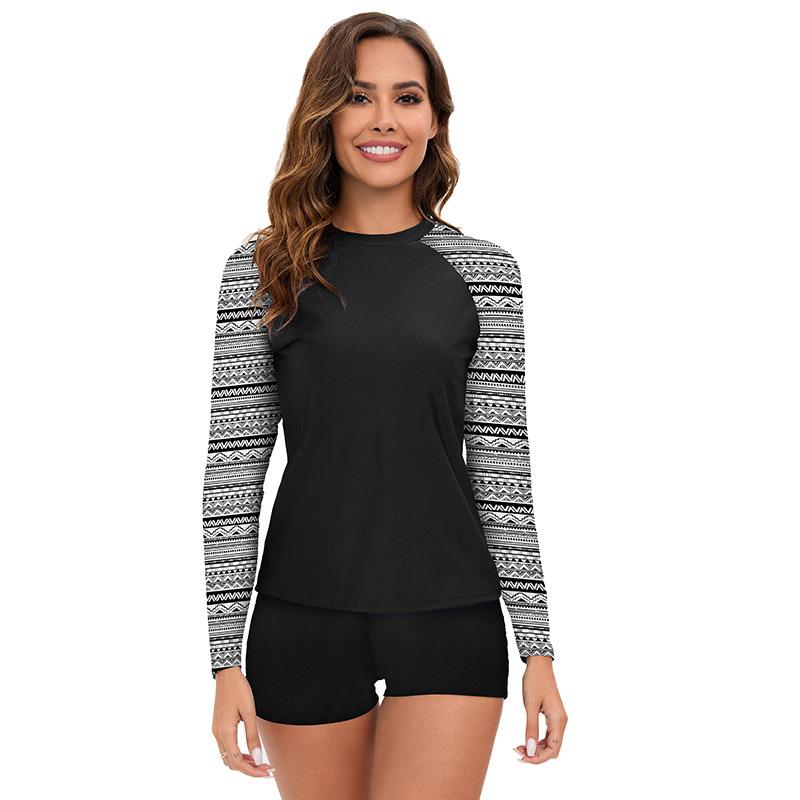 Women Surfing Snorkeling Suit Long Sleeve Sun Protection Split Body Bikini Jellyfish Swimsuit