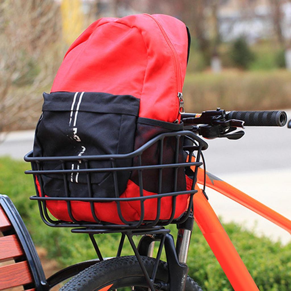 Велосипедная корзина Черная Передняя Удобная Сборка Прочная Алюминиевый сплав Контейнер для груза Аксессуары для