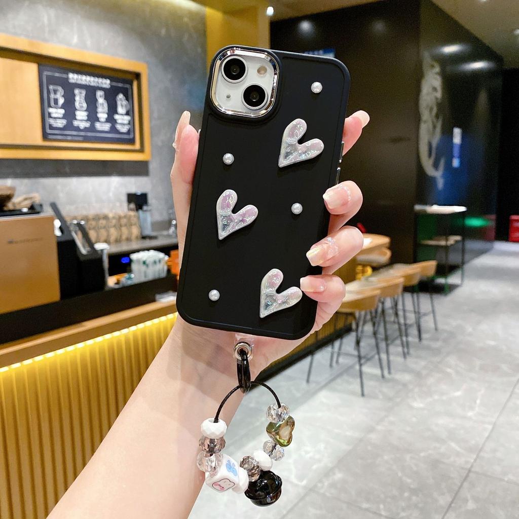 Подходит для Apple 15PROMAX Металлическая фоторамка Tpu Жемчужная любовь Чехол для мобильного телефона IPhone 7 16 Защитный чехол