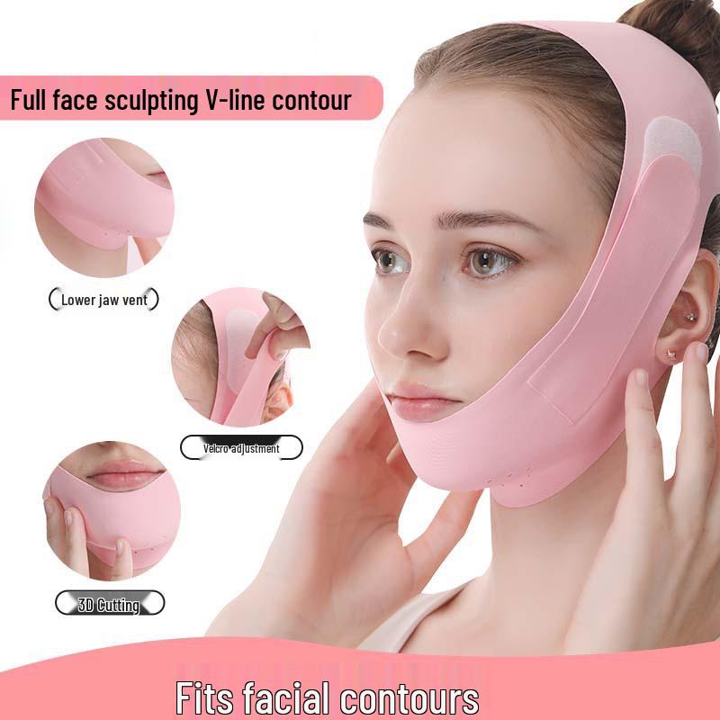 Маска для сна с эффектом лифтинга лица: Подтягивающая повязка для двойного подбородка, обвисшей кожи лица и носогубных складок