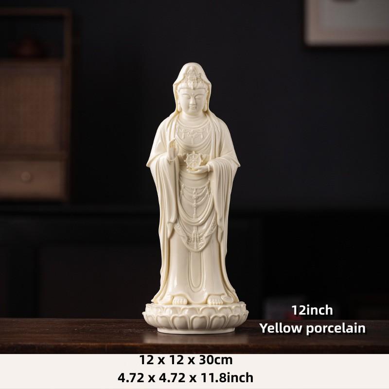 12in Guanyin Bodhisattva Buddha Statues Ceramic Statues Avalokitesvara Buddha God HOME Shrine Altar FENG SHUI Statue Home Decor