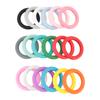 18 шт. силиконовых колец с бусинами, цветные 65 мм, круглые кольца с 2 отверстиями для брелка