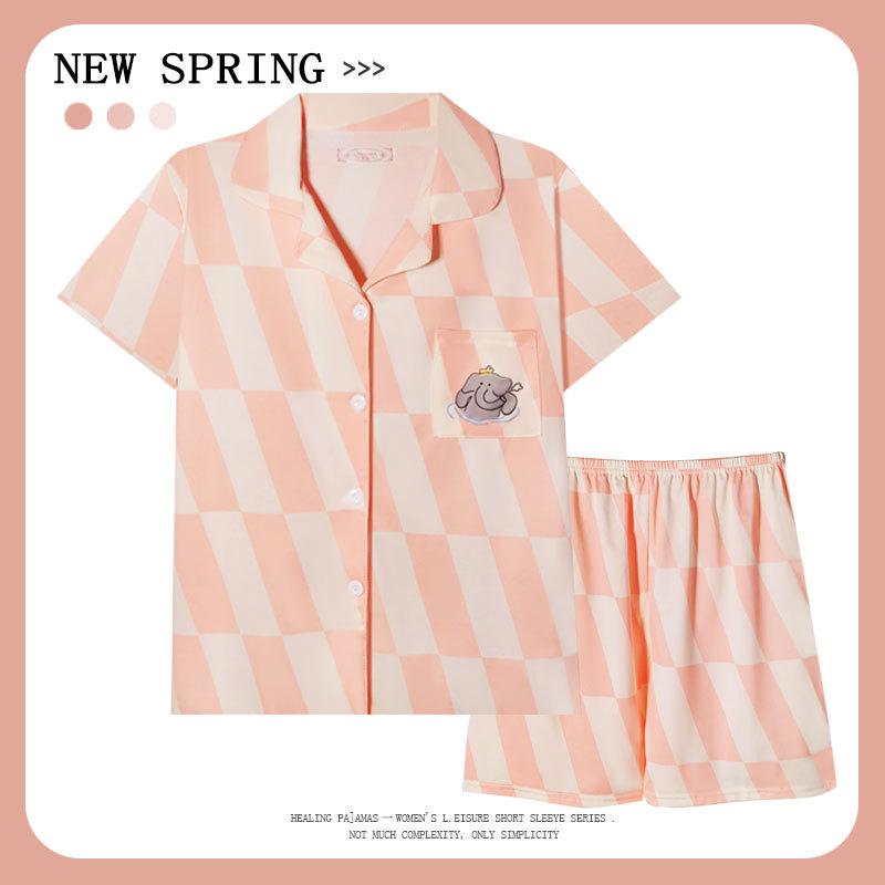 "Crayon Shin-chan" Large Size Women's Pajamas Women's Summer Short Sleeve Japanese Student Cartoon Cute Loungewear Set